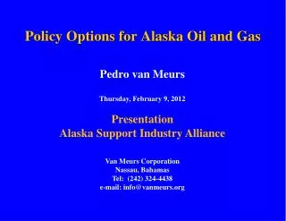 Policy Options for Alaska Oil and Gas