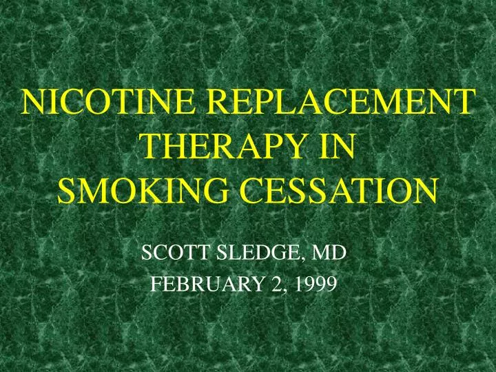 nicotine replacement therapy in smoking cessation