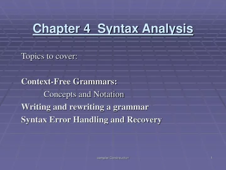 chapter 4 syntax analysis