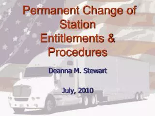 Permanent Change of Station Entitlements &amp; Procedures