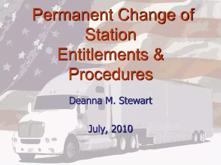 permanent change of station entitlements procedures