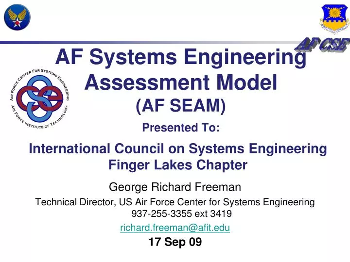 af systems engineering assessment model af seam presented to