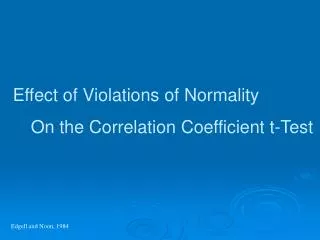 effect of violations of normality