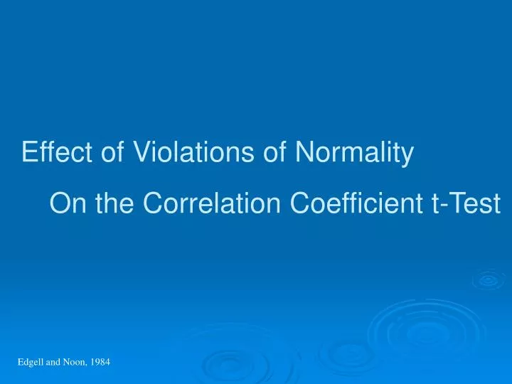 effect of violations of normality