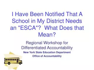 I Have Been Notified That A School in My District Needs an &quot;ESCA&quot;? What Does that Mean?