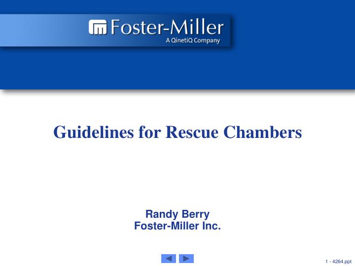 guidelines for rescue chambers