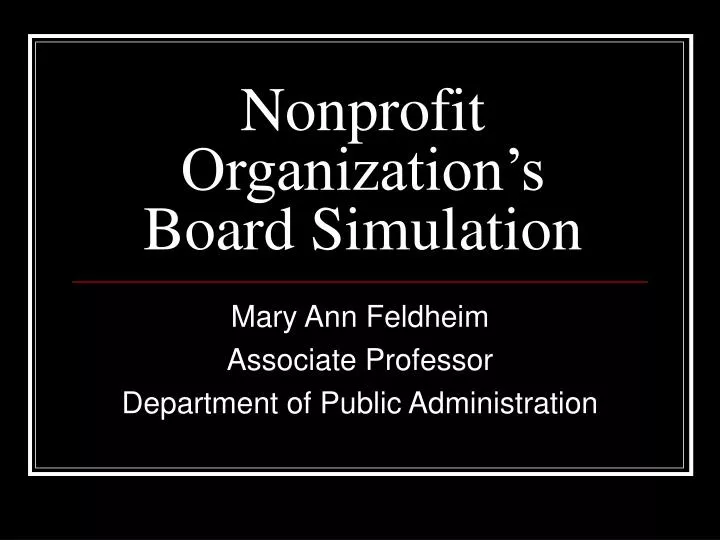 nonprofit organization s board simulation