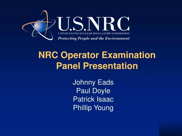 nrc operator examination panel presentation