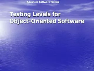Testing Levels for Object-Oriented Software