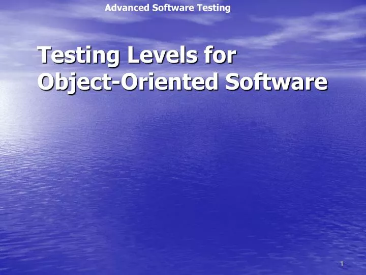 testing levels for object oriented software