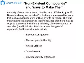 “Non-Existent Compounds” and Ways to Make Them!