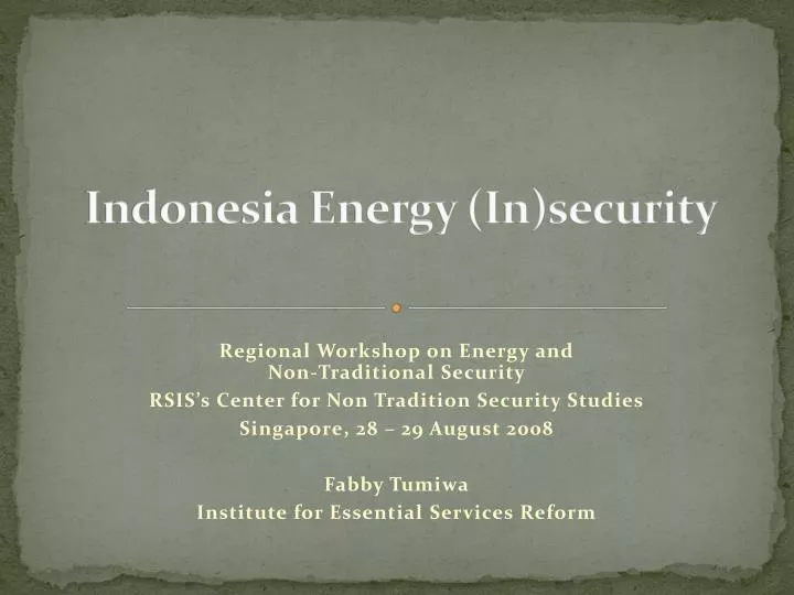 indonesia energy in security