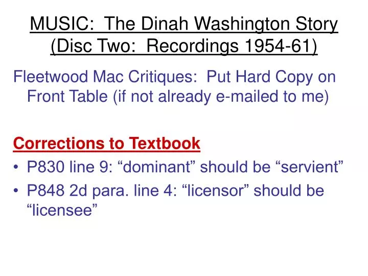 music the dinah washington story disc two recordings 1954 61
