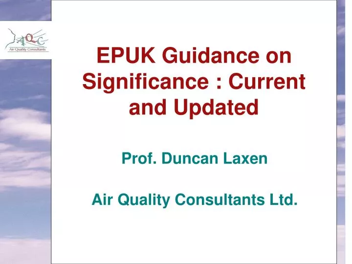 epuk guidance on significance current and updated