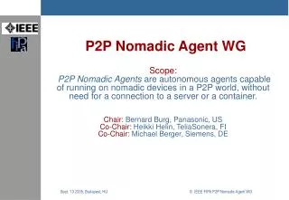 P2P Nomadic Agent WG