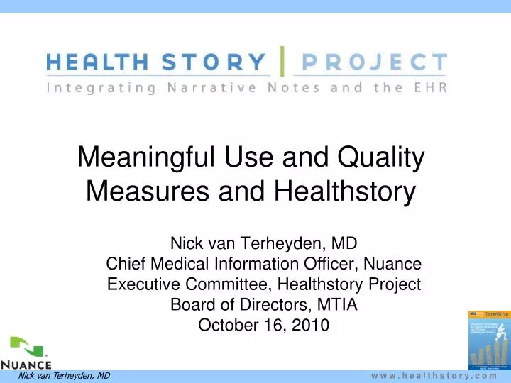 meaningful use and quality measures and healthstory