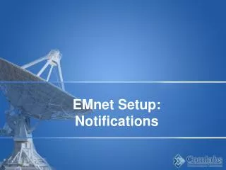 EMnet Setup: Notifications
