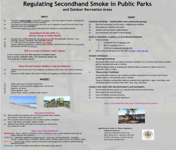 regulating secondhand smoke in public parks and outdoor recreation areas