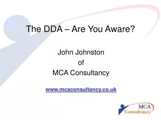 The DDA – Are You Aware?