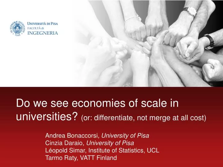 do we see economies of scale in universities or differentiate not merge at all cost