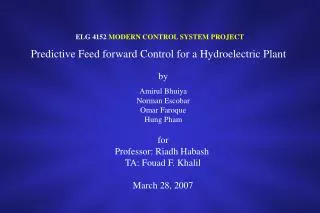ELG 4152 MODERN CONTROL SYSTEM PROJECT