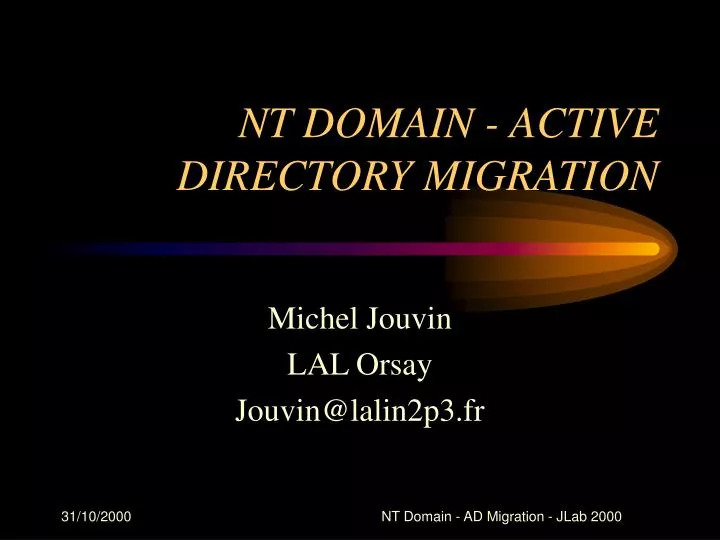 nt domain active directory migration