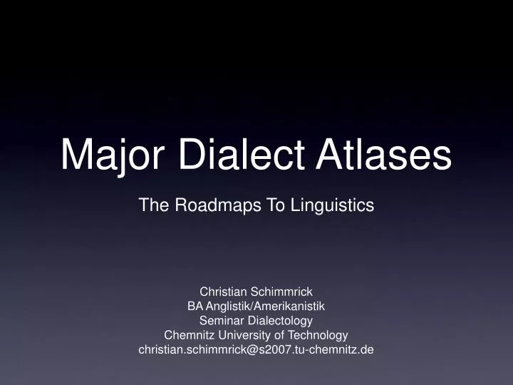 major dialect atlases