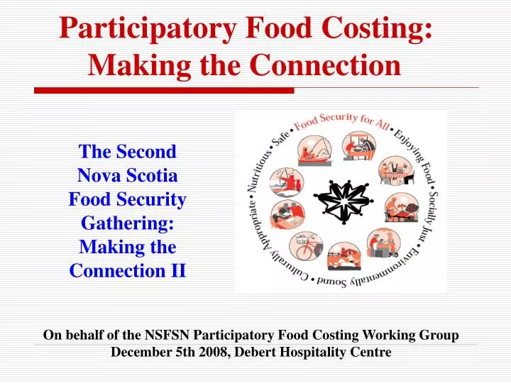 participatory food costing making the connection
