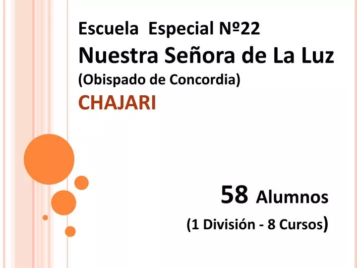 escuela especial n 22 nuestra se ora de la luz obispado de concordia chajari