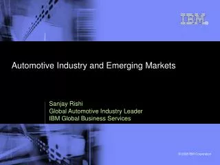 Automotive Industry and Emerging Markets