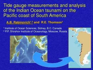 Tide gauge measurements and analysis of the Indian Ocean tsunami on the Pacific coast of South America