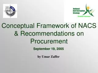 Conceptual Framework of NACS &amp; Recommendations on Procurement