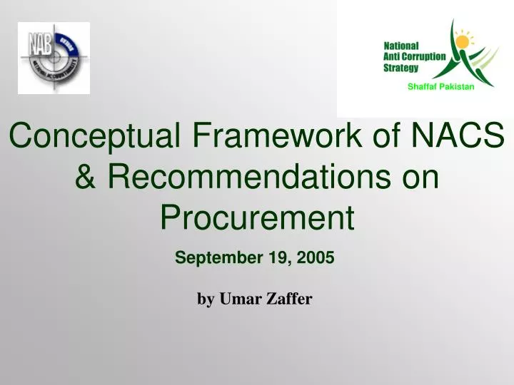 conceptual framework of nacs recommendations on procurement