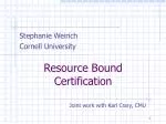 Resource Bound Certification - slide 1