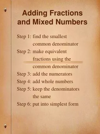 Adding Fractions and Mixed Numbers