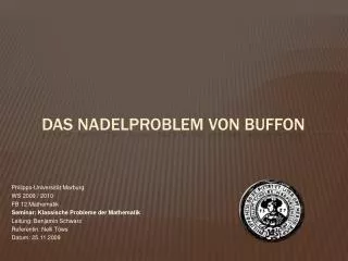 das nadelproblem von buffon