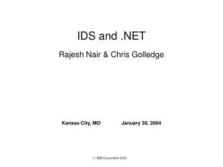 Rajesh Nair &amp; Chris Golledge
