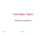 Term Paper Topics - slide 1