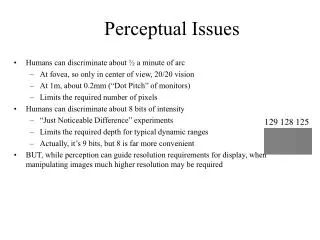 Perceptual Issues
