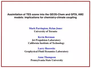Assimilation of TES ozone into the GEOS-Chem and GFDL AM2 models: implications for chemistry-climate coupling