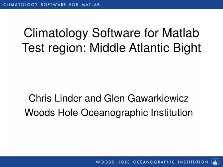 climatology software for matlab test region middle atlantic bight