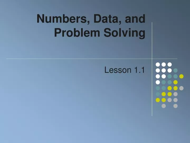 numbers data and problem solving
