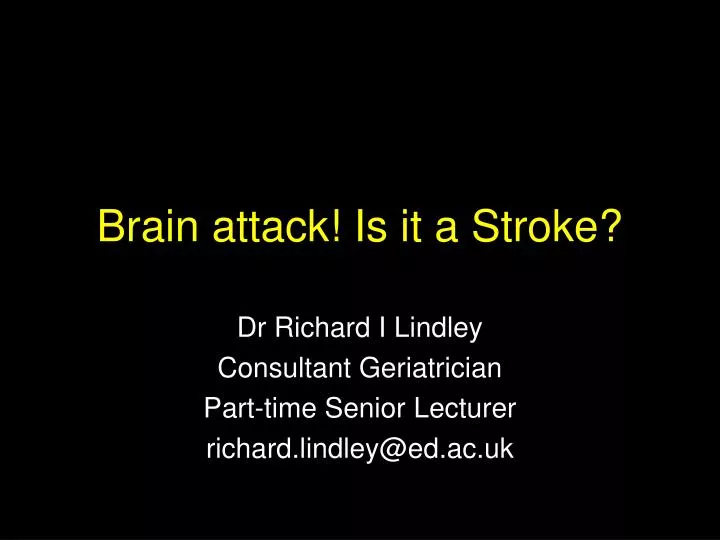 brain attack is it a stroke