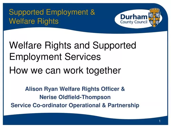 supported employment welfare rights