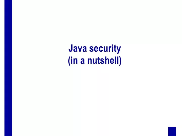 java security in a nutshell