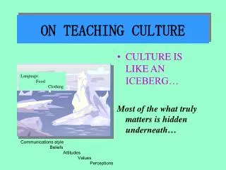 ON TEACHING CULTURE
