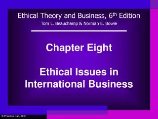 Chapter Eight Ethical Issues in International Business