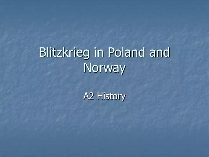 blitzkrieg in poland and norway