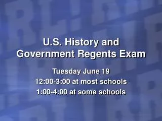U.S. History and Government Regents Exam