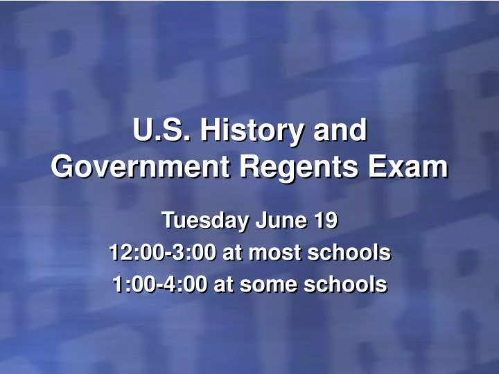 u s history and government regents exam